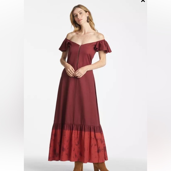 Sachin + Babi Kasey Burgundy Wine Red Maxi Dress | 10 - Picture 2 of 10